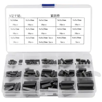 

140Pcs Round Ended Feather Key Drive Shaft Parallel Keys Set 3/4/5/6 mm with Box