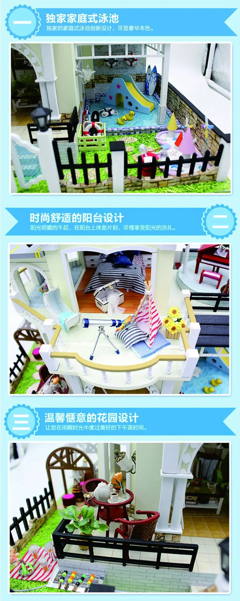 Hoomeda-diy Ручная работа DIY сборка дома креативная архитектура модель кабины цветущие цветы и полная луна романтический подарок на день рождения