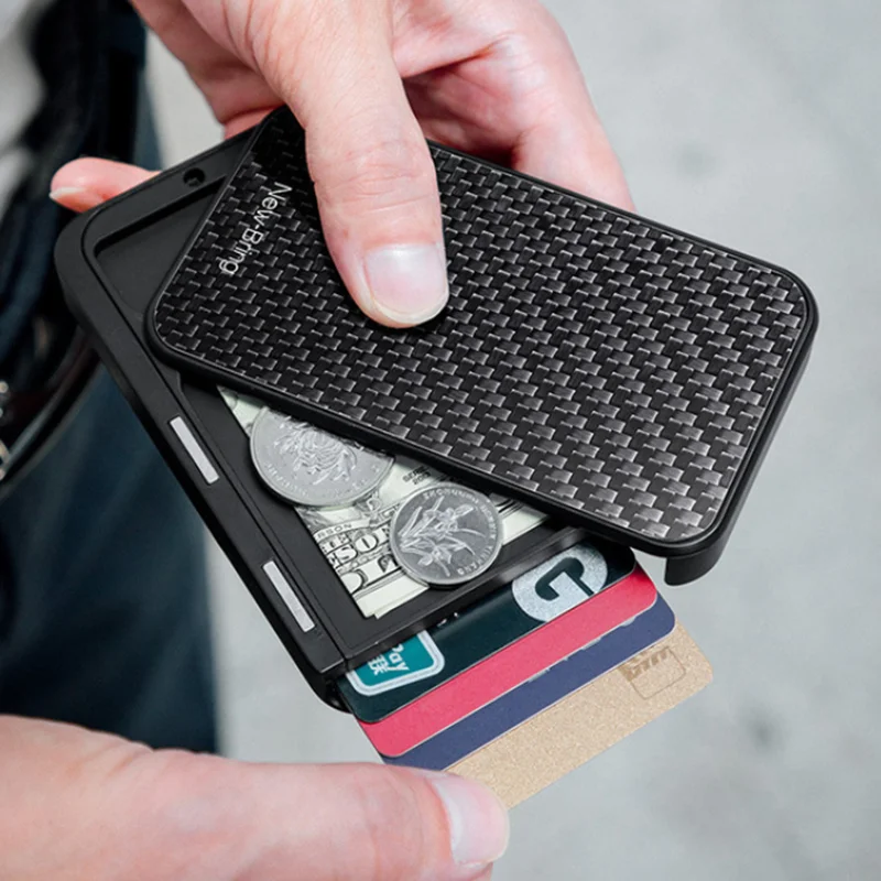 RFID держатель для карт Женский Мужской кошелек из углеродного волокна минималистичный Rfid кошелек для кредитных карт Банк бизнес ID банк держатель для карт чехол