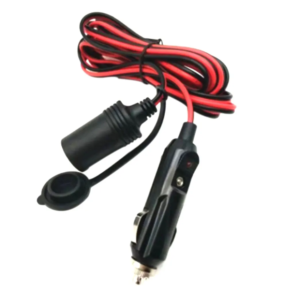 3.5m Motorcycle Car Vehicle Outlet Extension Cable Electric Cigarette Lighter Fuse Socket Power Supply Plug With LED Accessories