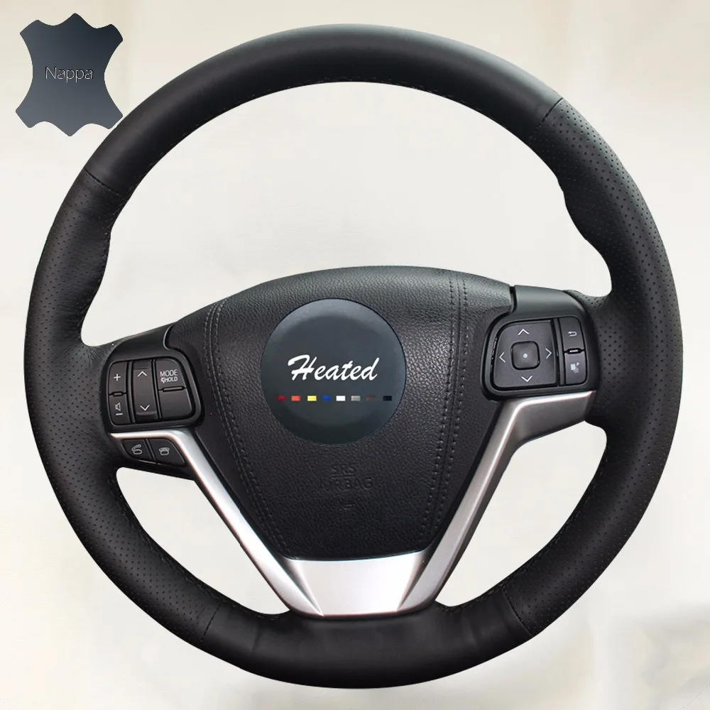 

Оплетка на руль из натуральной кожи наппа для Toyota Highlander Harrier capa para volante