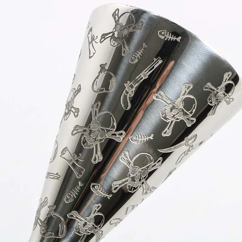 304 нержавеющая сталь креативный Череп узор прямой край унции чашка мерный стакан измерительный стакан бар измерительный инструмент