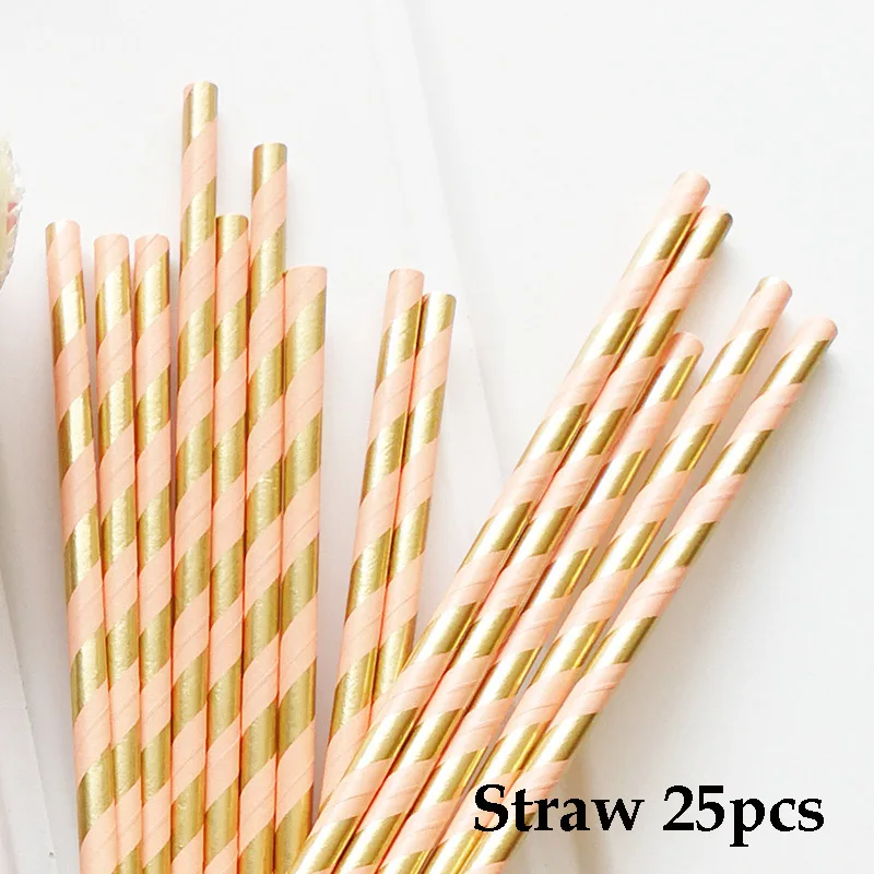 Straw 25pcs 10 шт./лот, Красочные золотые одноразовые столовые приборы, Бумажные Соломенные салфетки под чашки, Звездные салфетки для детей на день рождения, вечерние, свадебные, рождественские украшения - Цвет: Straw 25pcs