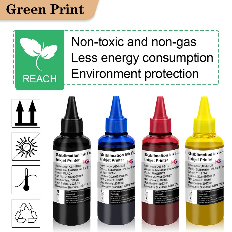 6 BottLe Inkjet Sublimation Ink Universal 2 Color x 100ML For Epson Desktop Printers Heat Transfer Ink Heat Press Used