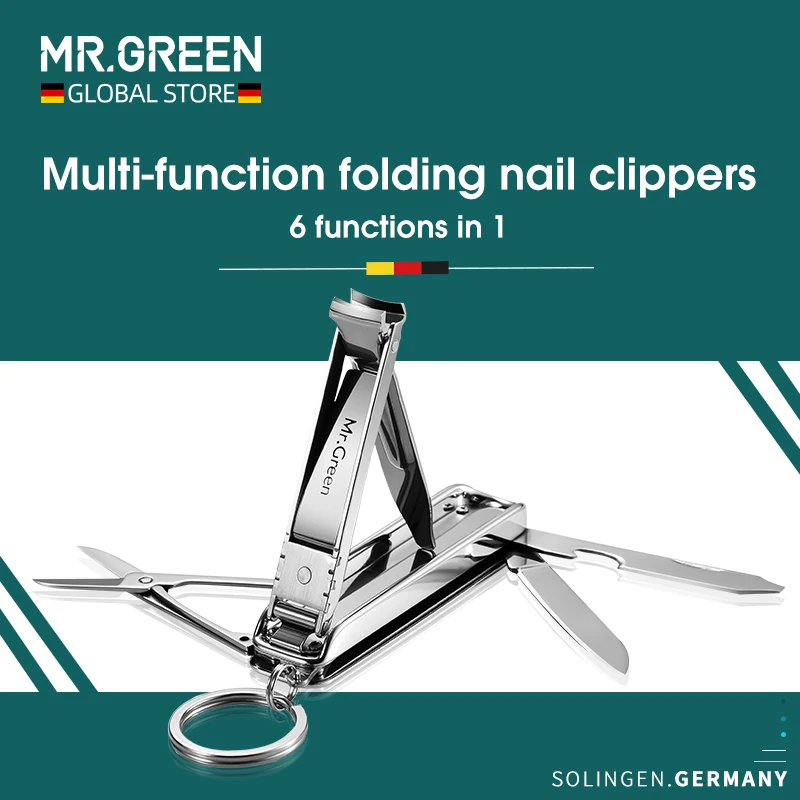 MRGREENMultifunctionalNailClipperStainlessSteelSixFunctions