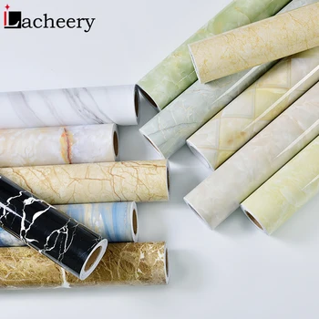 

Marble Waterproof Dining Table Wall Stickers Vinyl Self Adhesive Wallpaper Decorative Film Cabinets Countertop Contact Paper DIY