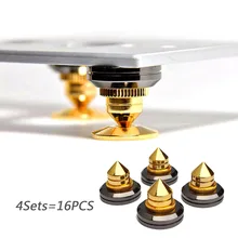 Gosear 4 шт. ударопрочные подставки для колодок 4 шт. ножные гвозди шипы 8 шт. клеи для динамиков cd проигрыватели проигрыватель усилитель