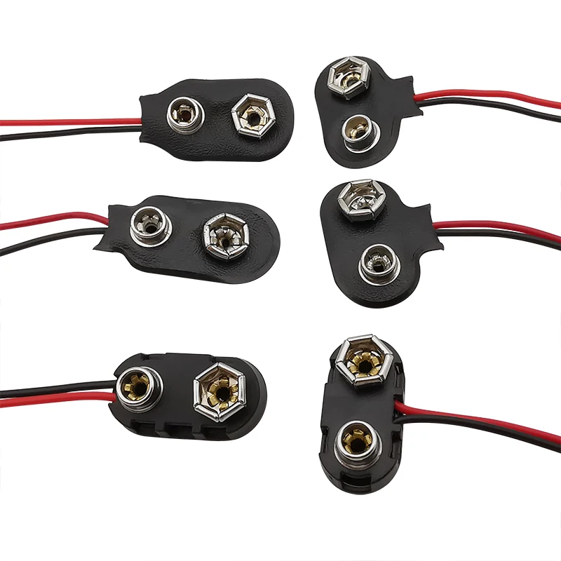 5Pcs 9 V Connettore Clip Batteria I/T Tipo 9 Volt Fibbia Batteria Scatta Cavi Custodia 5.5X2.1Mm Dc Spina Maschio Per Arduino Fai Da Te