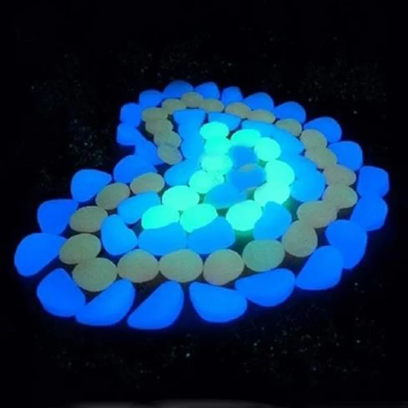 100 Pcs Colorful Artificial Pebbles Multi-function Luminous Fish Tank Garden Decoration Fluorescence Stone |