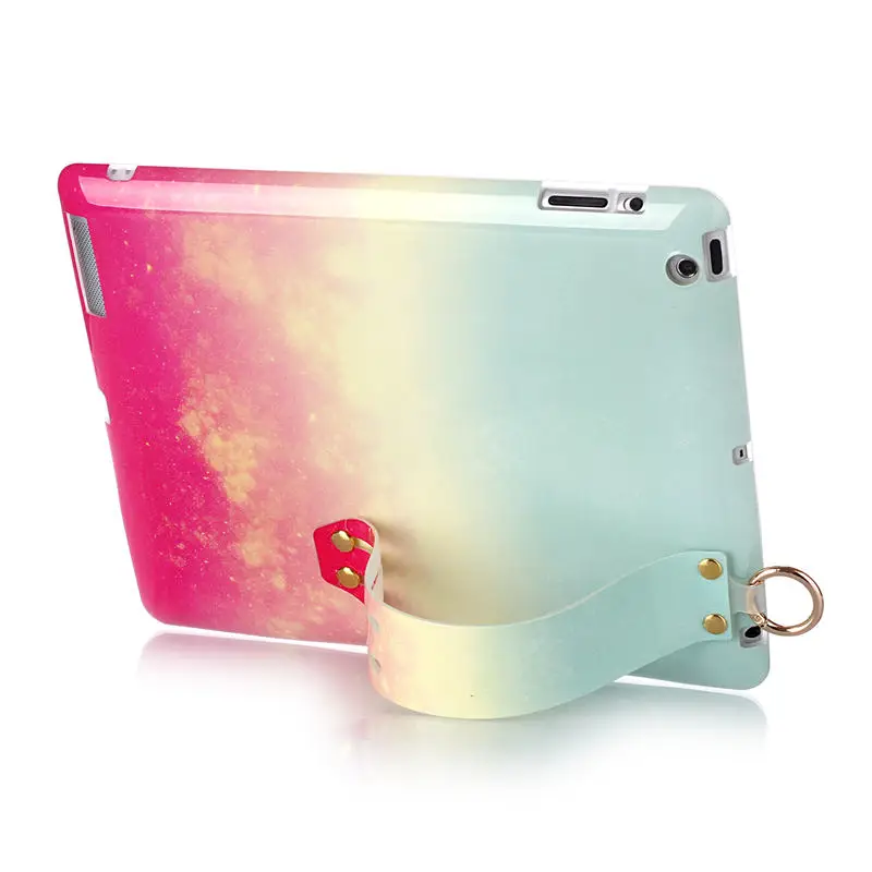 Модные яркие Цвет Мрамор чехол для Apple iPad 2/3/4 9,7 дюймов планшет браслет ручной кольцо-держатель на палец подставка Мягкий ТПУ чехол с мультипликационным рисунком