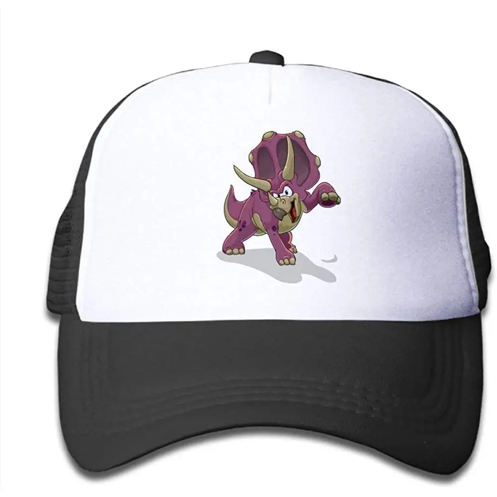 Сетчатая Бейсболка Snapback Hat милый розовый динозавр для мальчиков и девочек Регулируемый, черный, один размер