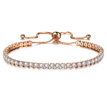 

NPKDS European and American Inlaid Fashion Crystal Push-pull Bracelet Ladies Single Row Jewelry Wholesale