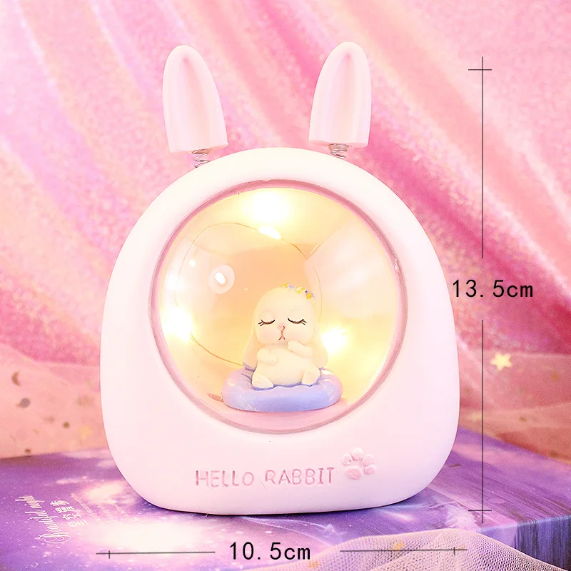 Мультяшный милый кролик светодиодный детский ночник светильник из смолы