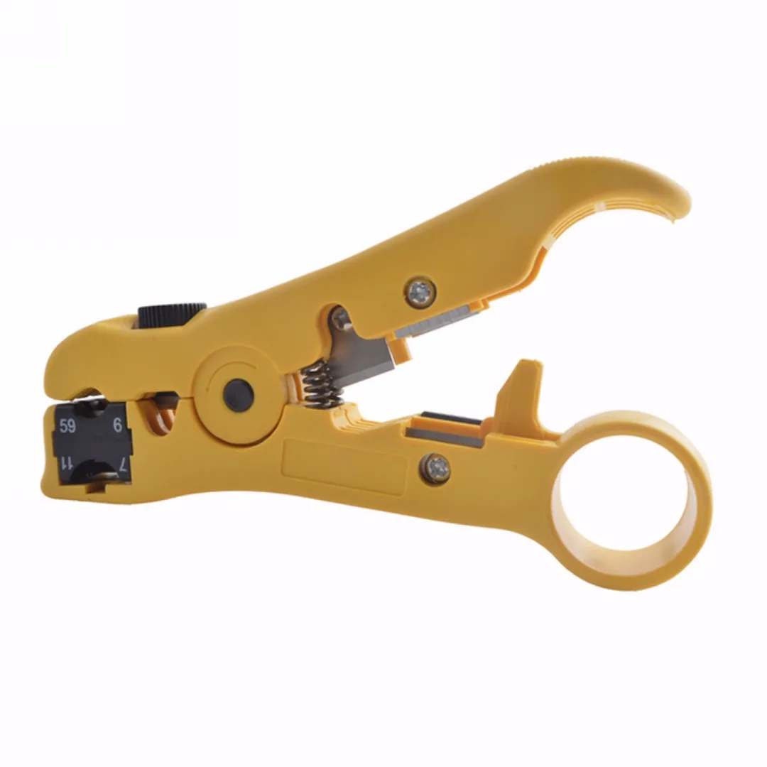 1PC Yellow Rotary Coaxial Cable Wire Cutter Stripping Tool RG59 RG6 RG7 RG11 Stripper