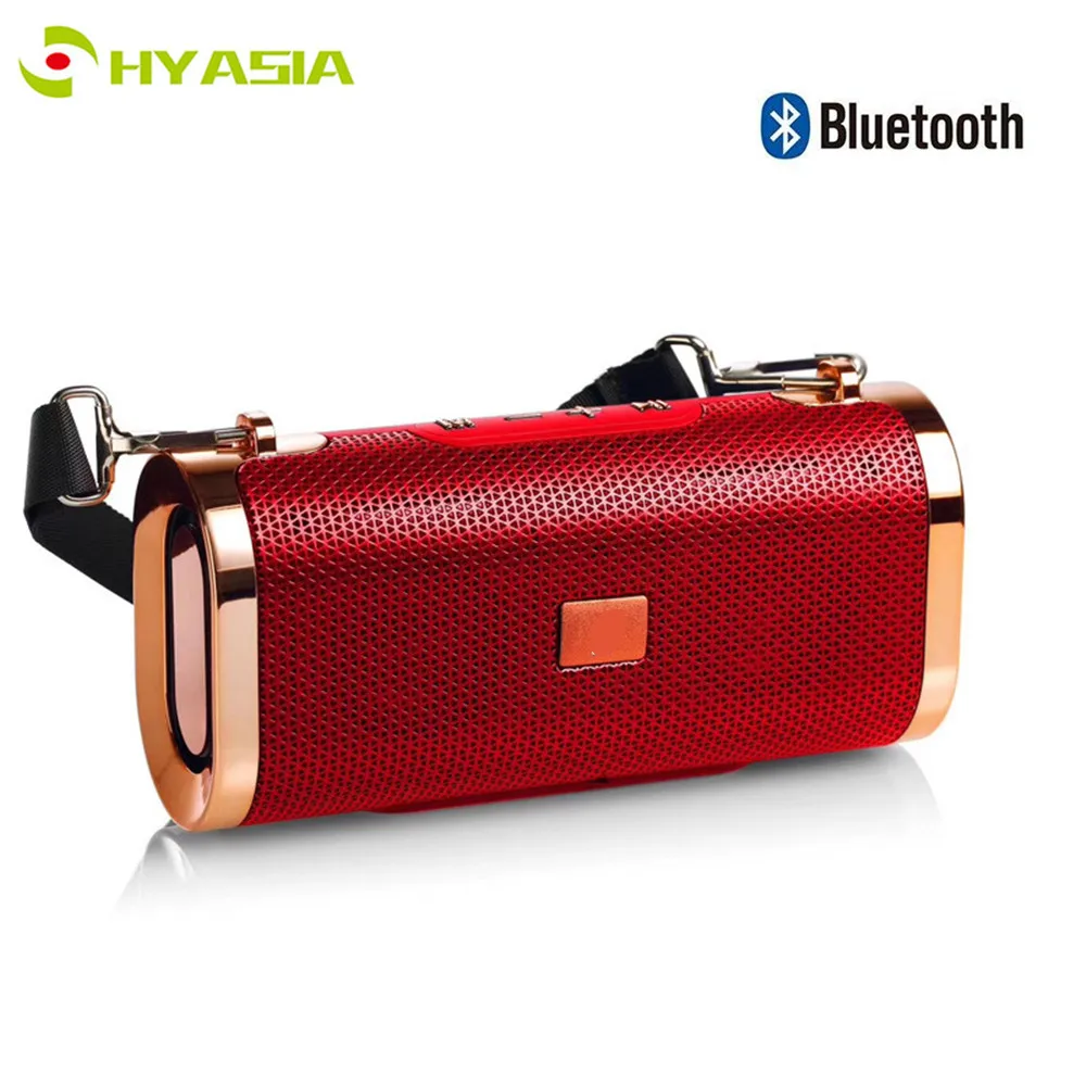 

HYASIA Rechargeable Portable Speaker Wireless Bluetooth4.2 Outdoor Column Stereo With Strap Support TF USB FM Wholesale Dropship