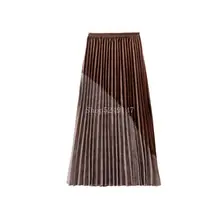 Весна лето мода бренд хит цвет плиссированная юбка женская Органическая длинная юбка высокая талия сложенная Повседневная Пастельная юбка