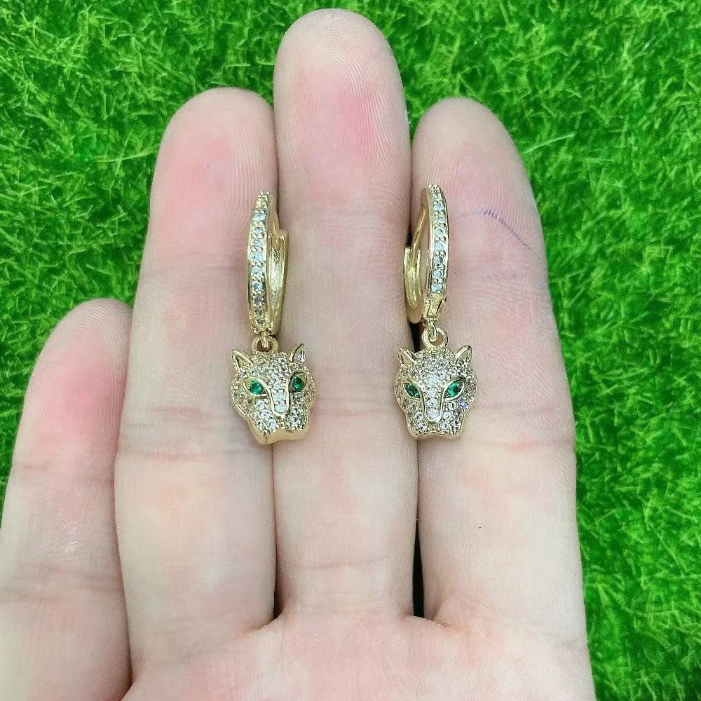 

Партиями по 5 пар, нежный Халат с капюшоном в виде животного с зеленым глазом и Длинные Висячие серьги для женщин с креплением микро-паве wit с кубическим цирконием, классические серьги в виде животных Ювелирные изделия