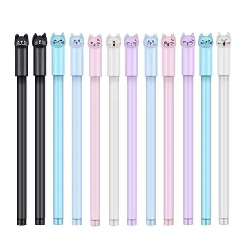 

Pens Cute Cat 12 PCS Leaflai 0.5mm Black Gel Ink Pen Ballpoint Pens for School