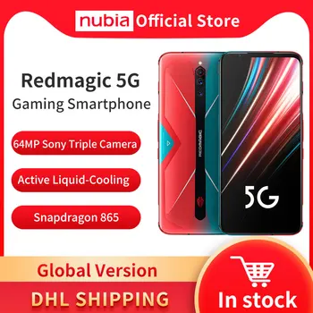 Перейти на Алиэкспресс и купить Глобальная версия Nubia Red Magic 5G мобильный телефон 6,65 дюймов Snapdragon 865 NFC игровой телефон WIFI 6 Android 10