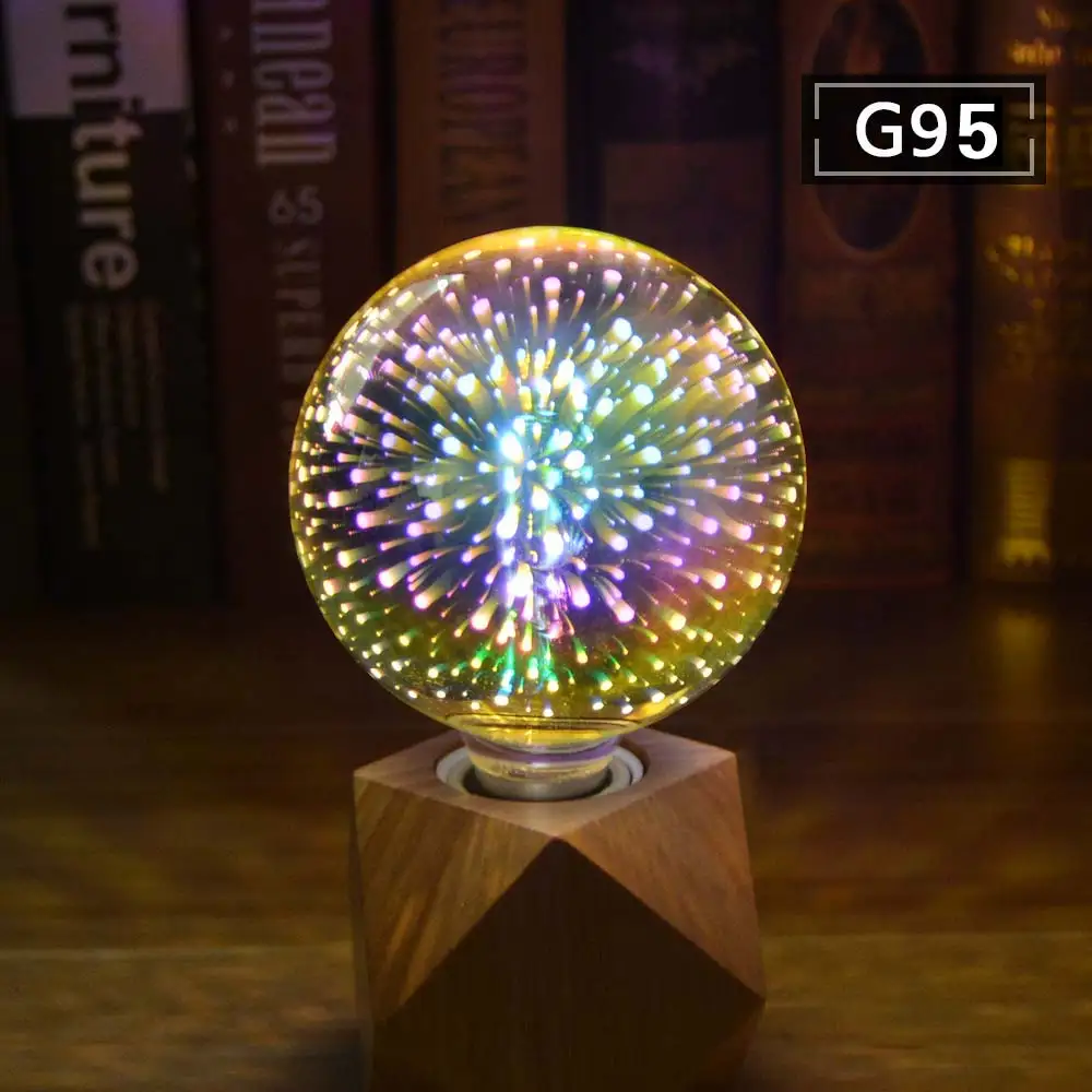 G95 White E27 RGB неон свет AC 110 V-220 V стеклянный светодиодный светильник лампы 3D эффект фейерверка неоновая вывеска для организаций и магазинов для свадьбы Праздничное оформление дома освещения - Испускаемый цвет: G95 White
