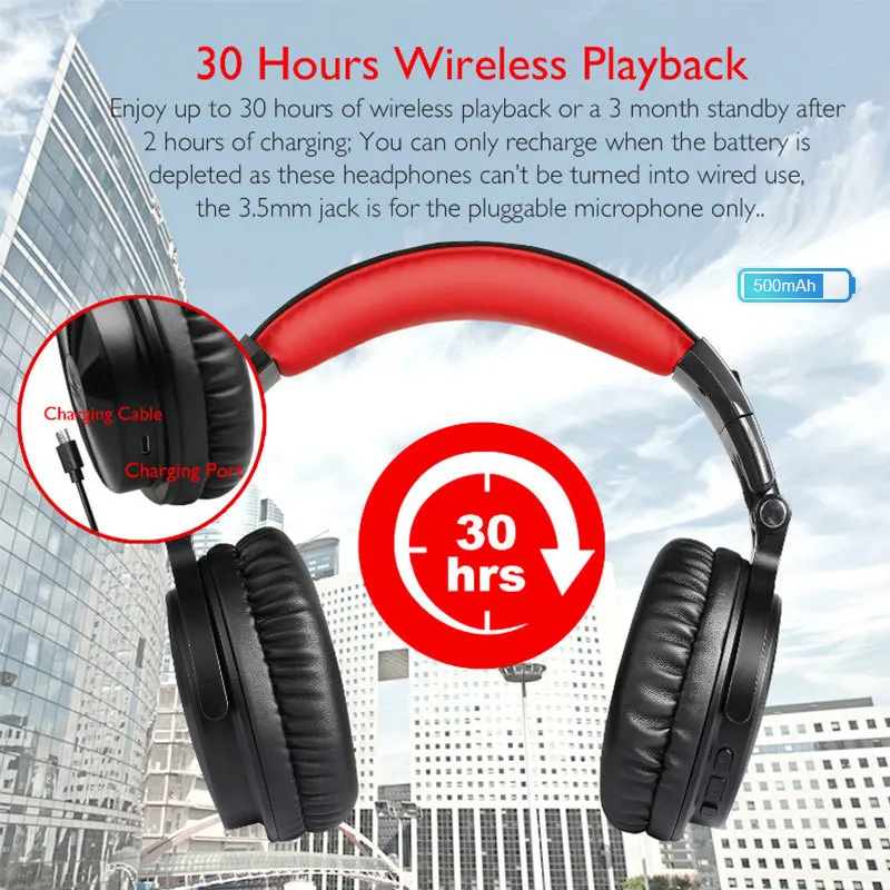 Oneodio Bedrade DraadlozeHoofdtelefoon Met Microfoon объемная стерео Bluetooth игровая гарнитура для телефона