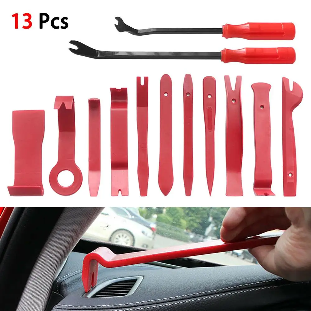 

13pcs Portable Auto Car Radio Panel Door Clip Panel Trim Dash Audio Removal Tools Installer Pry Kit Repair Tool Hand Tools