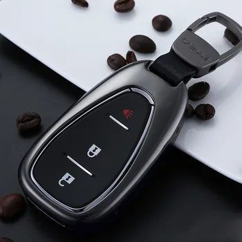 

Aluminum Alloy Leather Smart Car Key Cover Case Shell Protector FOB For Chevrolet 2016 2017 Camaro Cruze Malibu Volt Malibu