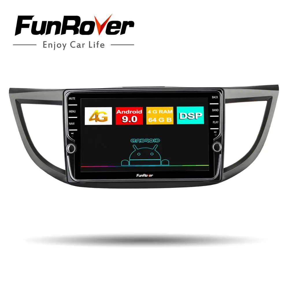 Funrover Восьмиядерный Android9.0 2din автомобильный Радио Мультимедийный dvd gps плеер для Honda CRV CR-V 2011- стерео навигация DSP 4 г ram