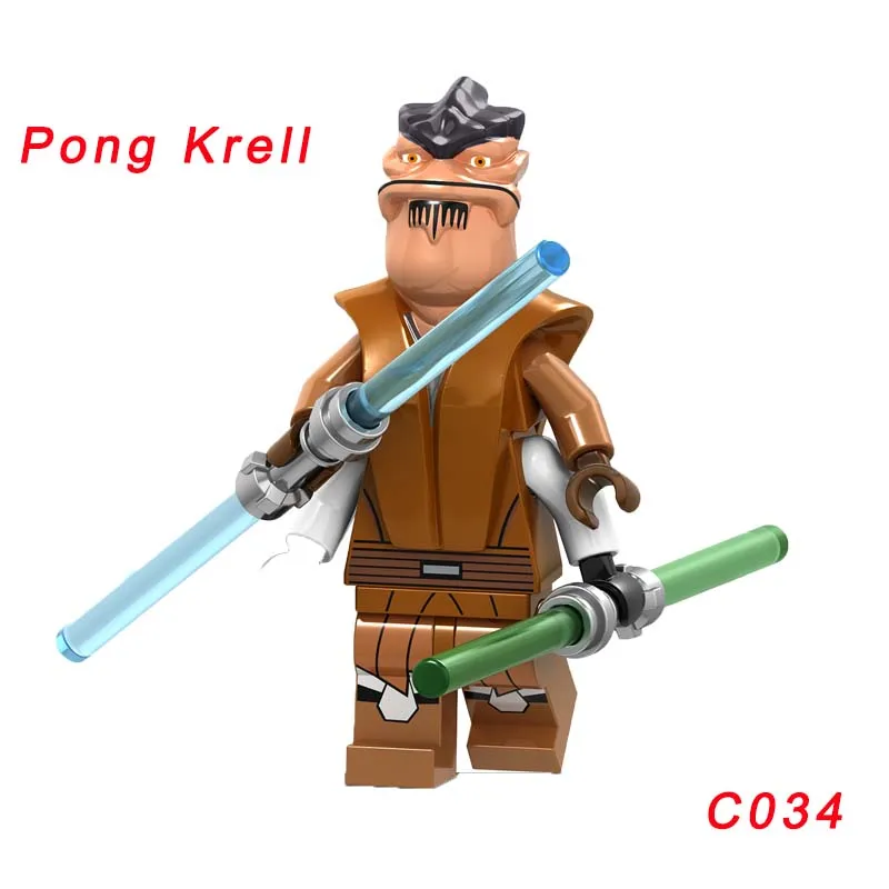 Одиночная Звездные войны кирпич Боевой Дроид Malbus Leia Luke Skywalker Qui Gon Ro-Gr супер Боевой Дроид K2So строительный блок - Цвет: C034