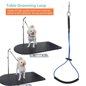

Dog Cat Grooming Loop Adjustable Double Arm Body Noose Holder Restraint Ropes For Pet Table Arm Bath Tub Standing Training