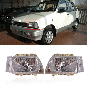 

CAPQX 2PCS For Suzuki Alto 1992- Car Front Bumper Headlight Headlamp DRL Driving Lamp Day Running Light Head Light Assembly