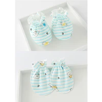 Baby Anti Scratching Soft Cotton Gloves Foot Cover Hat Set Comfy Mittens Socks Cap Kit Toddler Newborn Accessorise for 0-3Month 4