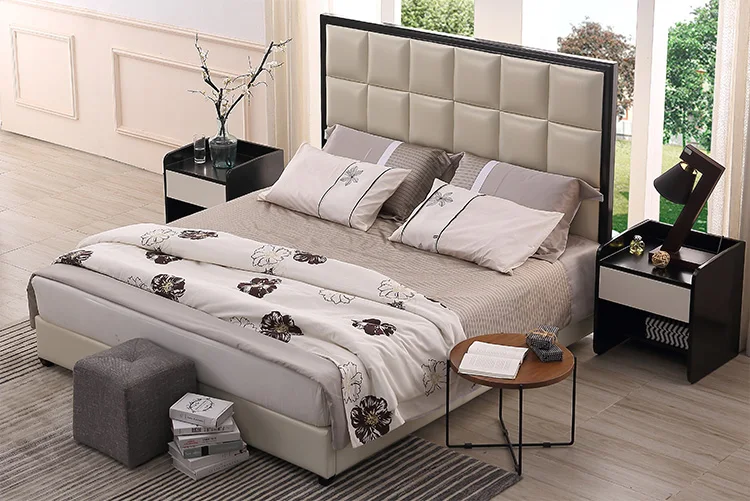 Europe and America Genuine leather bed frame Soft Beds Home Bedroom Furniture cama muebles de dormitorio / camas quarto 1.8*2 m