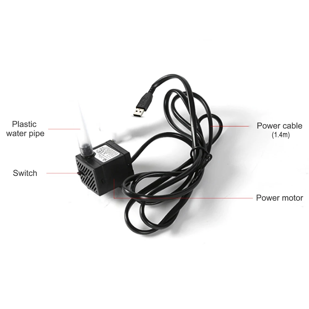 Pet water dispenser silent submersible pump Mini pump USB AC European standard 220v filter pump household circulating water pump