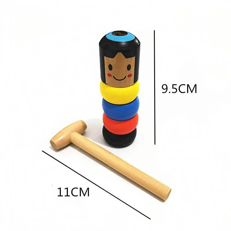 

New 1 unit of immovable wooden men immovable stage street toy Props can not break small wooden people interesting toys