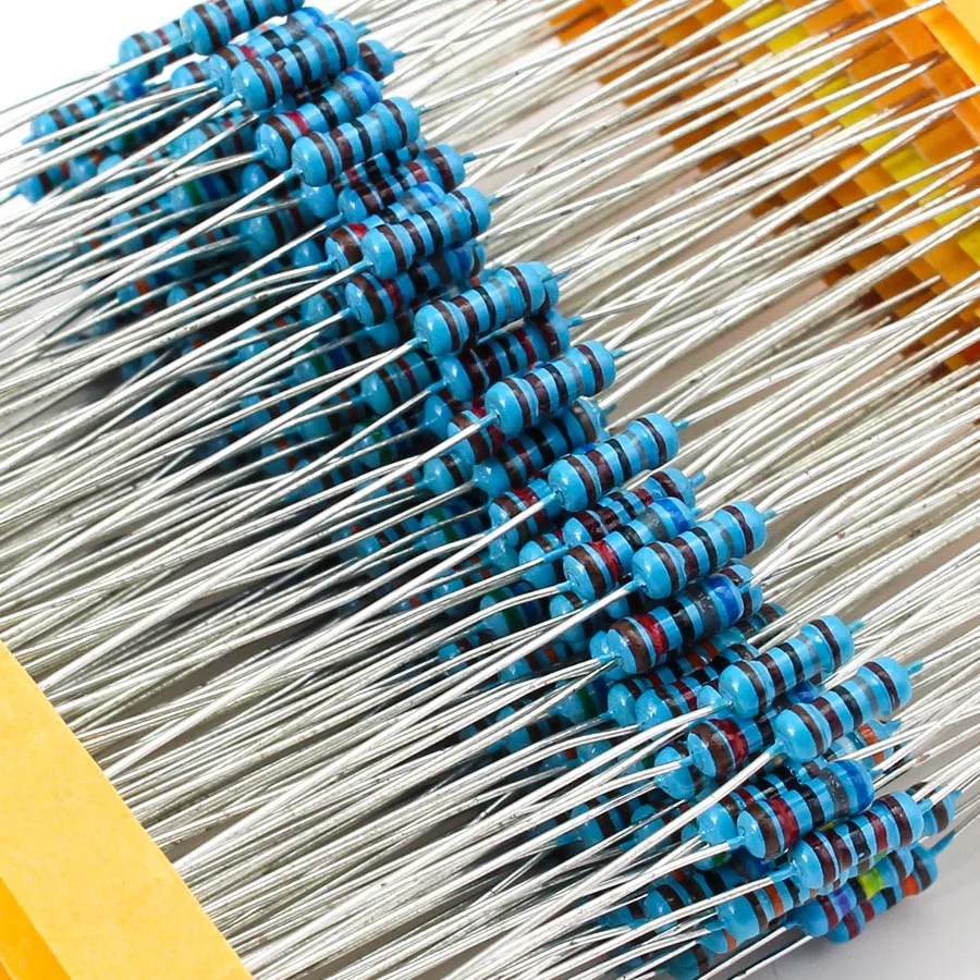 Metal Film Resistor Metal Film Resistors 500pcs/lot 50 values 1/4W 0.25W 1% Metal Film Resistor Assortment Kit Set 1R-10mR 1ohm-10Mohm resistor samples kit