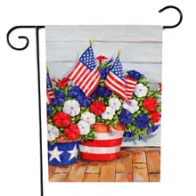 Классический звезды Орел Животное цифровой принт Лен флаг Американский июля 4th садовый декор США День Независимости