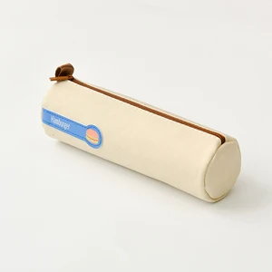 cylinder-beige Холщовый чехол для карандашей, студенческие канцелярские сумки, сплошной цвет, минималистичный, вместительный, многофункциональный, школьные принадлежности, сумка - Цвет: cylinder-beige