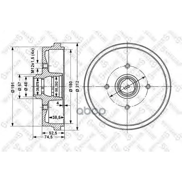 6025-4708-Sx_барабан Тормозной! Vw Golf/Passat/Polo 1.0-1.6d 83 Stellox 60254708sx Stellox арт. 60254708SX