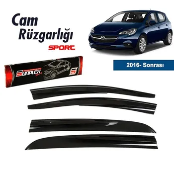 

Rain Window Visor Wind Deflectors For Opel Corsa E Accessories 2016 + Piano Black 4 pcs