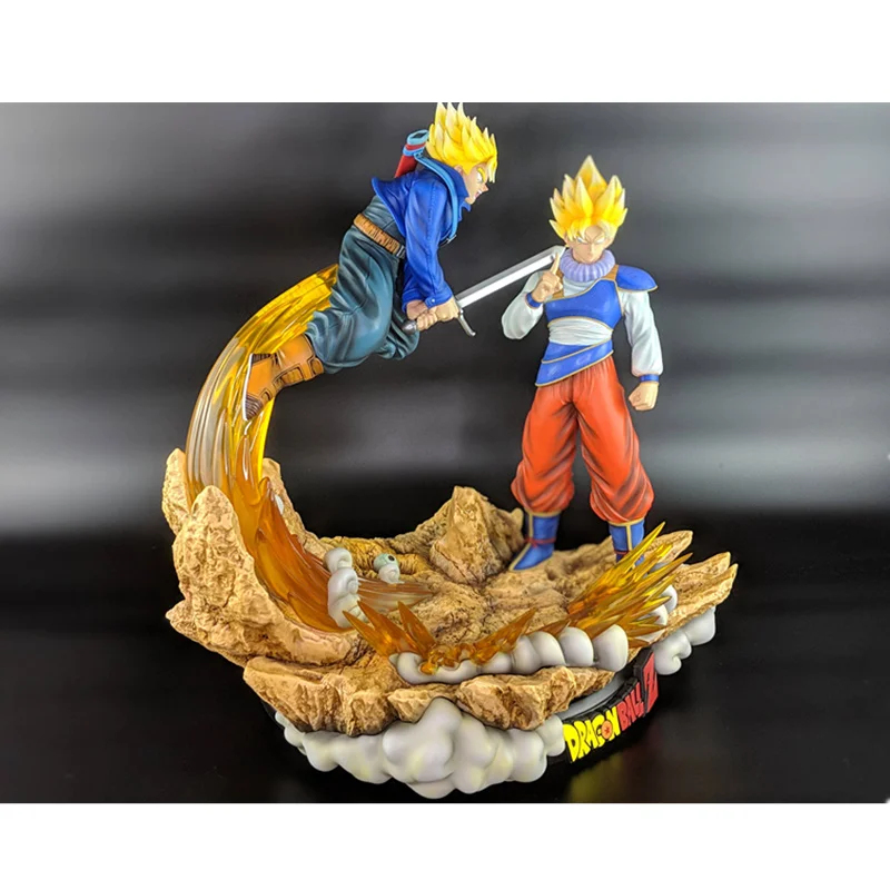 Dragon Ball Z Saiyan Statue Torankusu trunks VS Son Goku GK полноразмерная портретная резиновая фигурка героя Коллекционная модель игрушки Q978