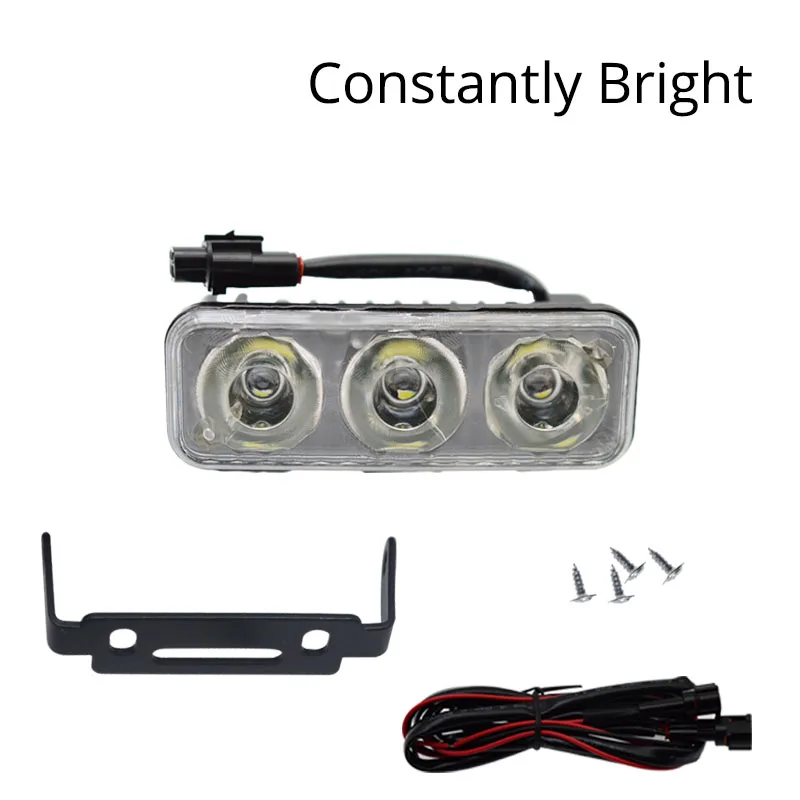 Constantly Bright B 2 шт. DC 12 В Авто прочный автомобильный дневной ходовой светильник 3LED алюминиевый DRL Дневной светильник супер белый Головной фонарь парковочный противотуманный светильник s - Цвет: Constantly Bright B