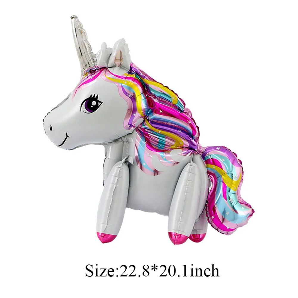 unicorn B09 4D сборные воздушные шары из фольги в виде динозавра, милые шары в виде единорога, детские шаровары для дня рождения и вечеринки в виде животных, вечерние украшения для малышей - Цвет: unicorn B09