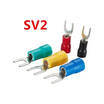 

50pcs SV2-3 SV2-4 SV2-5 SV2-6 Wire connector Fork Spade Crimp Insulation Terminal Wire connection Cable Connector terminal