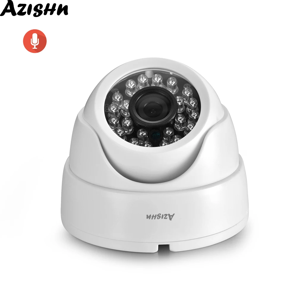 

AZISHN H.265 3MP 1080P IP Camera Sony IMX307 Sensor Indoor Dome Audio Recording Security CCTV Video Surveillance Camera ONVIF
