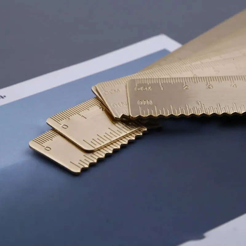 New 18cm Brass Ruler Bookmark Label Book Mark Cartography Painting Measuring Tool