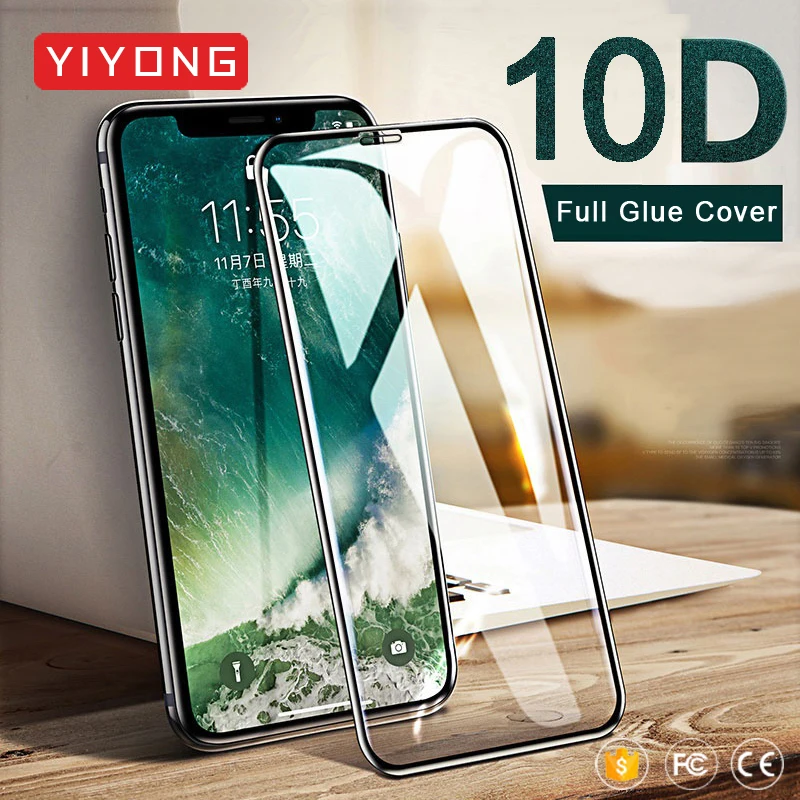 25 шт./лот YIYONG 10D Полное стекло для iPhone 11 Pro Max закаленное стекло для iPhone X XR XS Max защита экрана iPhone11 Max стекло