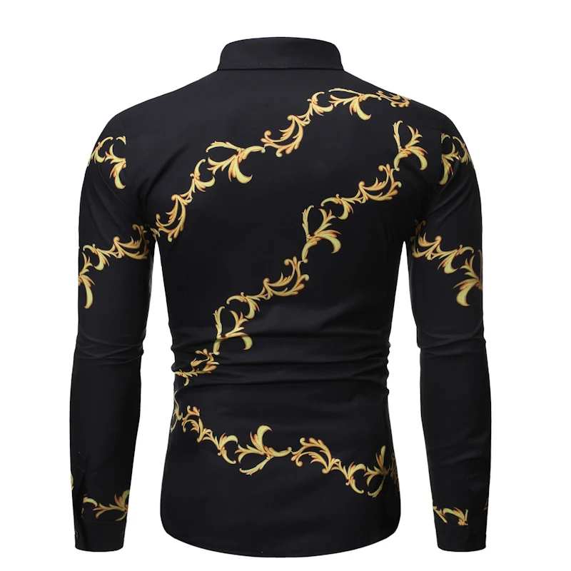 Top men shirt men men s shirts fashion casual shirts printed shirts men s lapel shirts 2