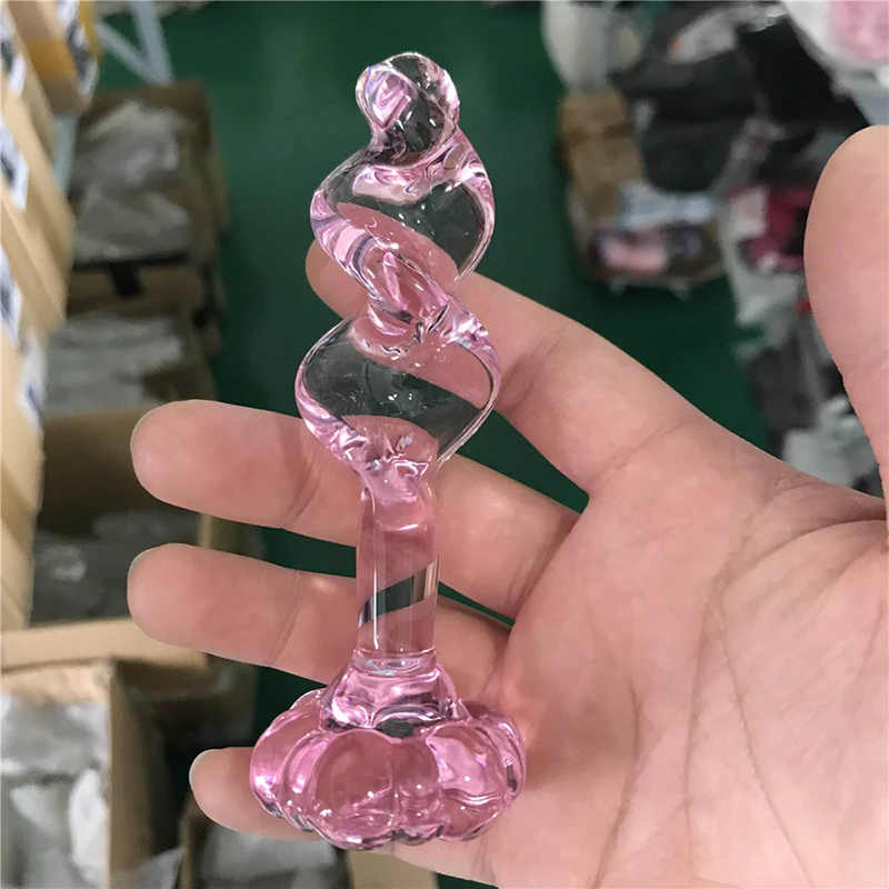 Tanio Różowe szkło kryształowe Anal Butt Plug Dildo G Spot - zabaw… sklep