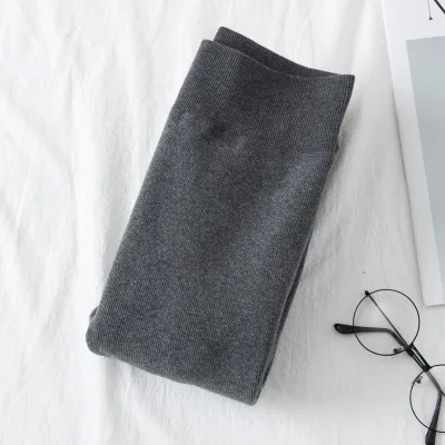 medium gray ARiby/теплые леггинсы; брюки; коллекция года; сезон осень-зима; Новинка; хлопковая верхняя одежда с вертикальной окантовкой; утепленные брюки с высокой талией; два стиля - Цвет: medium gray